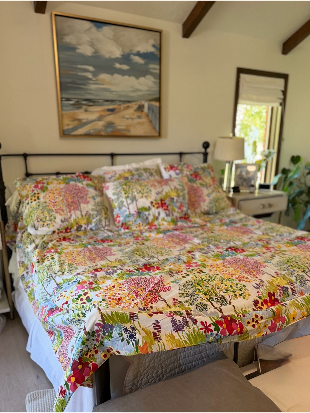 Pottery Barn Multicolor Floral Tree Quilt Set - Picture 2 of 4